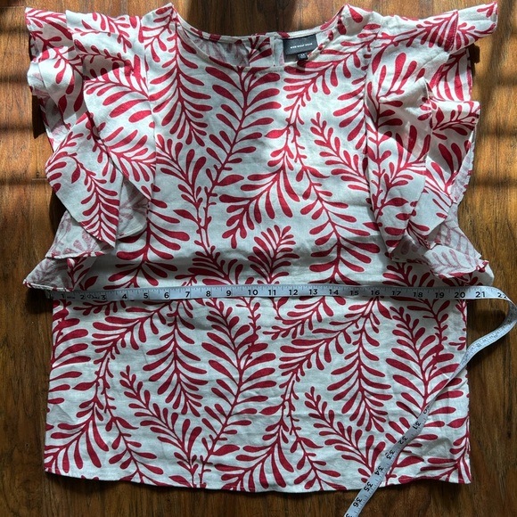 Who What Where Women’s Size M Linen Blend Blouse With Ruffles Summer Casual - Picture 6 of 8